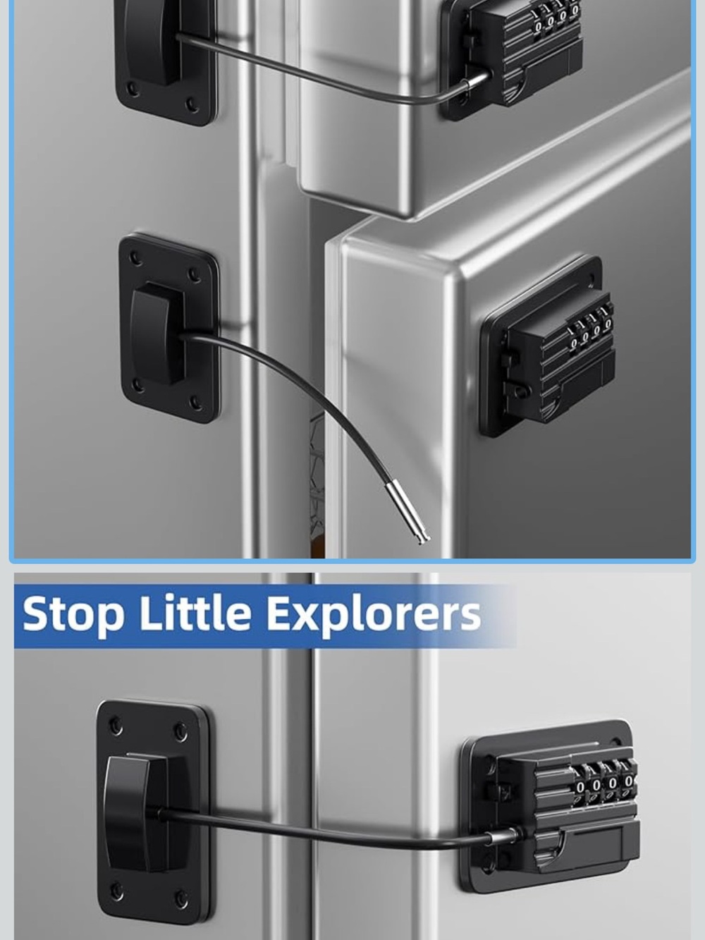 Childproof fridge Combination Lock - Black